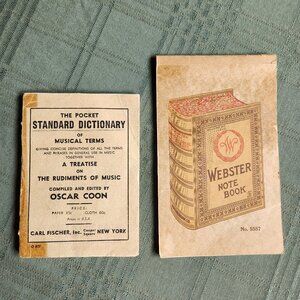 Antique 1905 Dictionary of Musical Terms and Webster Notebook
